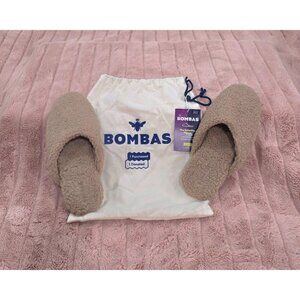 Bombas The Saturday Sherpa Slippers With Storage Bag - Taupe Size Medium